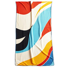 Retro Beach Towel with Giant Funky Retro Graphics Isolated on Transparent Background