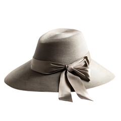 Sleek Wide Brim Sun Hat with a Defined Angular Profile Isolated on Transparent Background
