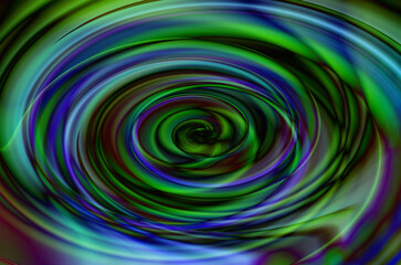Green and blue abstract spiral vortex with fluid motion and glowing energy effect, perfect for...