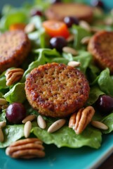Bowl of roasted potato rounds with herbs and seasoning
