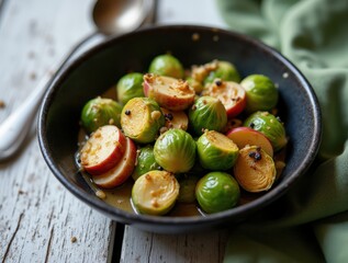 Falafel salad with pecans, grapes and pine nuts