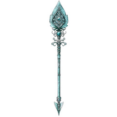 Artistic Arrow with Intricate Delicate Patterns in the Elder Sword Isolated on Transparent Background