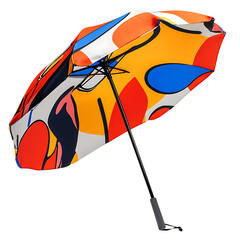 Contemporary Compact Beach Umbrella with a Bold Dig Isolated on Transparent Background