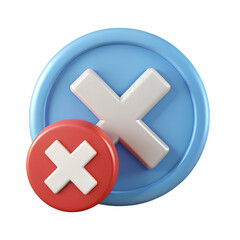 Obraz premium Payment Failed Cross Icon Isolated On Transparent Background