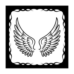 Abstract Feathered Wings in Framed Layout