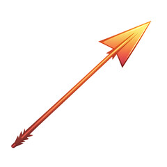 Bold Arrow with Gradient Effect in Sunset Isolated on Transparent Background