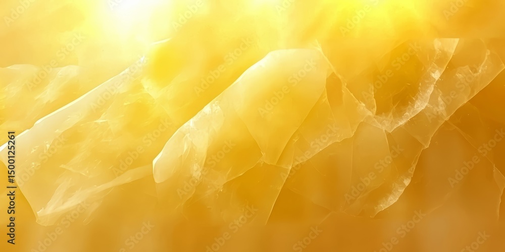 Poster yellow background with a stone carving on it. the stone carving is a piece of art that has a lot of 