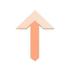 Modern Arrow with a Bold Silhouette in Soft Apricot Isolated on Transparent Background