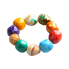 Bold Bracelet with Large Irregular Beads Isolated on Transparent Background