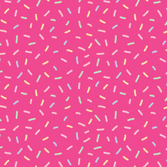 Seamless pattern with colorful sprinkles. Donut glaze background.