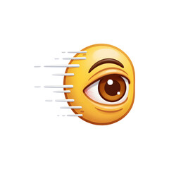 Emoji with wide open eye zoomed in