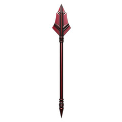 Bold Arrow with a Sturdy Solid Form in Rich Cranber Isolated on Transparent Background