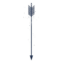 Contemporary Arrow with Precise Geometric Lines Isolated on Transparent Background