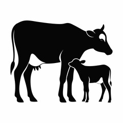 silhouette of a cow