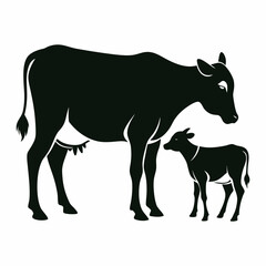 silhouette of a cow