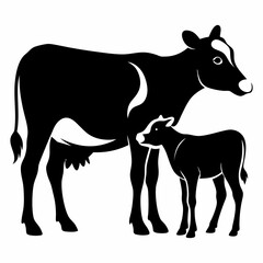 silhouette of a cow