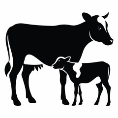 silhouette of a cow