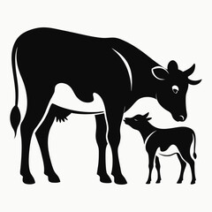 silhouette of a cow