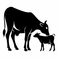 silhouette of a cow