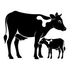 Fototapeta premium silhouette of a cow