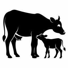 silhouette of a cow