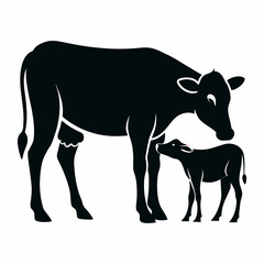 silhouette of a cow