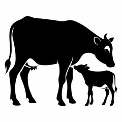 silhouette of a cow
