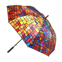 Contemporary Travel Beach Umbrella with a Bold Digi Isolated on Transparent Background