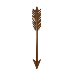 Bold Arrow with Distinctive Edges in Forest Brown Isolated on Transparent Background