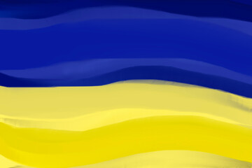 Flag of Ukraine, symbol of the country. Panoramic banner of the Ukrainian flag