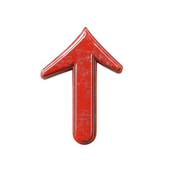 Bold Arrow with an Assertive Form in Cherry Red Color Isolated on Transparent Background