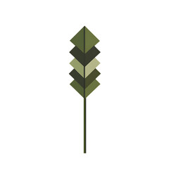 Geometric Arrow with Modern Precision in Deep Olive Isolated on Transparent Background