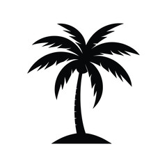 Black vector silhouette of palm trees