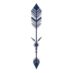 Contemporary Arrow with Precise Geometric Lines Isolated on Transparent Background