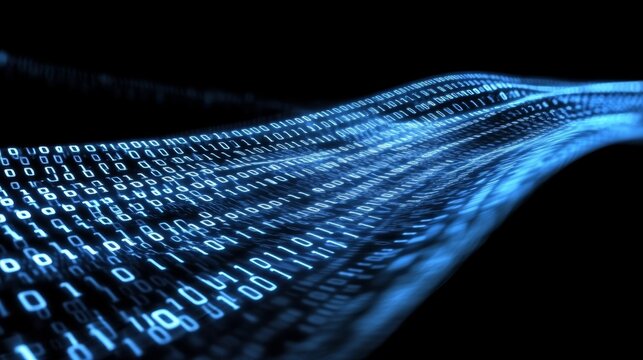 Digital Currents Flow Through a Vast Ocean of Binary Code, Reflecting the Essence of Technology and Data in the Modern Age of Innovation and Information Sharing