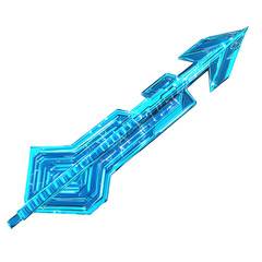 Futuristic Arrow with a Digital Pattern in Luminous Isolated on Transparent Background