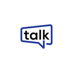 talk logo design, rectangle sound bubbles graphic vector 