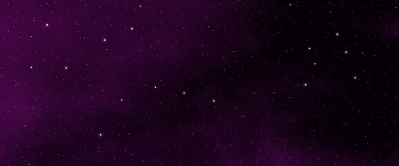 Fototapeta premium Starry night sky galaxy space background. Purple violet magenta red dark night sky.