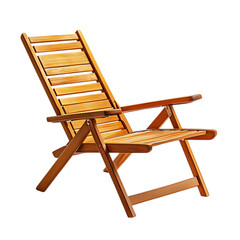 Innovative Wooden Beach Chair with a Fold Away Desi Isolated on Transparent Background