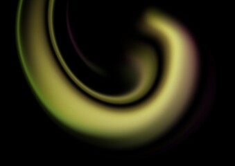 effet lumineux abstrait en spirale vert jaune sur fond sombre 