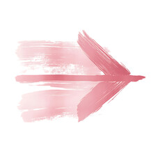 Artistic Arrow with Freeform Strokes in Soft Powder Isolated on Transparent Background