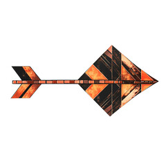 Abstract Arrow with Overlapping Patterns in Rich Co Isolated on Transparent Background
