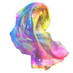 Contemporary Cooling Wrap with a Vibrant Digital Mo Isolated on Transparent Background