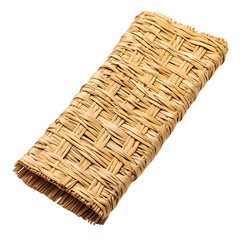 Elegant Minimalist Straw Beach Mat with a Classic W Isolated on Transparent Background