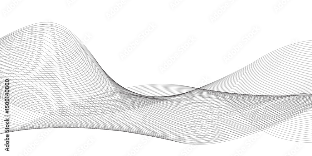 Poster abstract wavy curve lines background. abstract frequency sound wave lines and technology curve lines