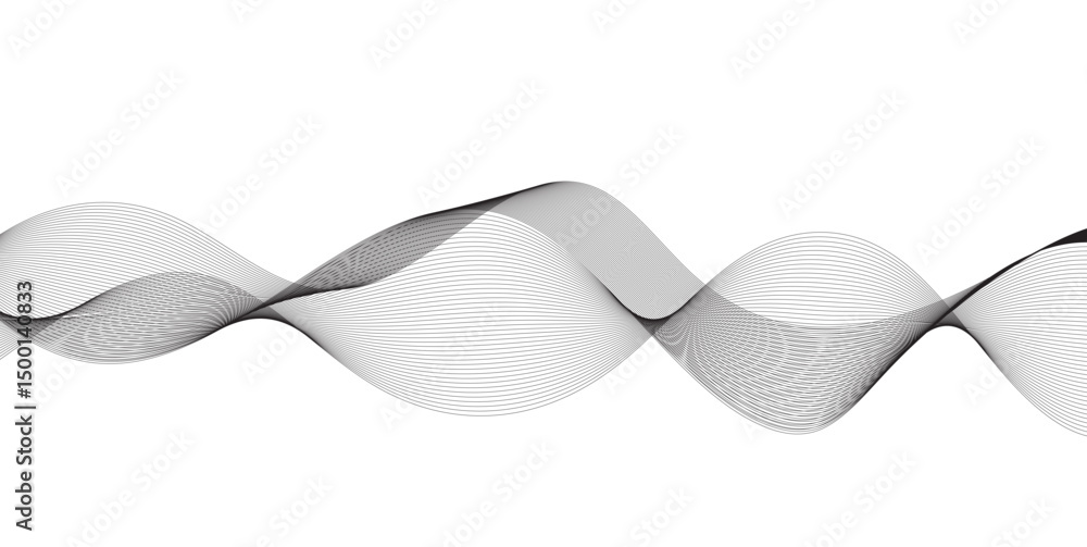 Poster abstract wavy curve lines background. abstract frequency sound wave lines and technology curve lines