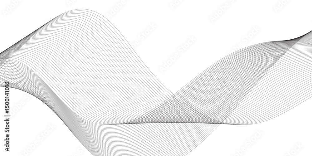 Poster abstract wavy curve lines background. abstract frequency sound wave lines and technology curve lines