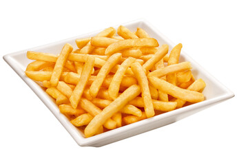 prato com batata frita isolado em fundo transparente