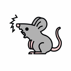 Vector illustration of a squeaking mouse. Vector image