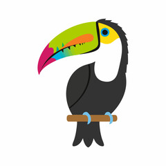Obraz premium Toucan perched on branch. Vector image